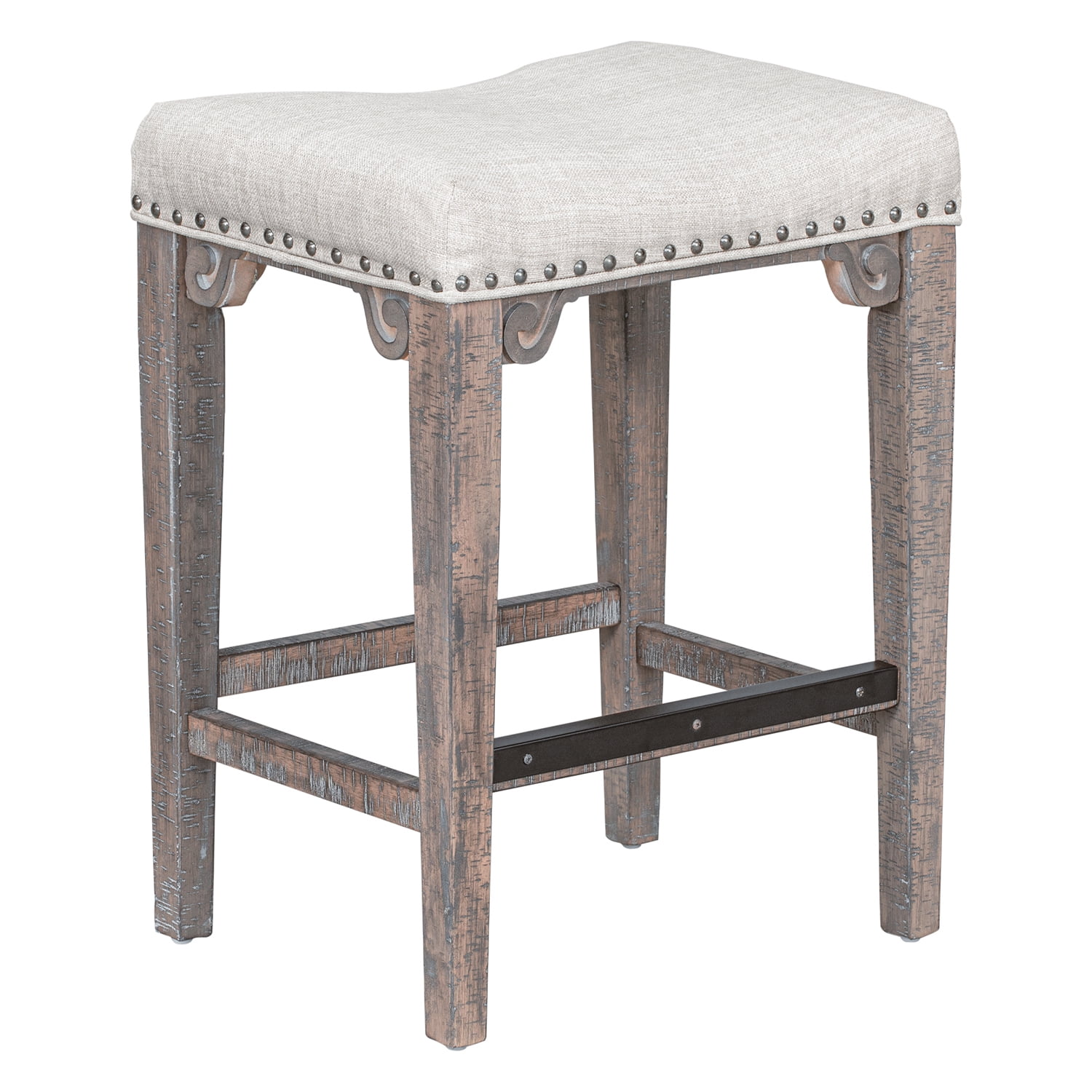 Kadyn 3-Piece Retro Dining Set, Foldable Table and 2 Saddle Stools Set, Solid Wood Counter Height Pub Set for Kitchen, Distressed Brown Kadyn 3-Piece Retro Dining Set, Foldable Table and 2 Saddle Stools Set, Solid Wood Counter Height Pub Set for Kitchen, Distressed Brown
