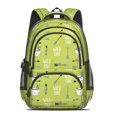 thumbnail image 2 of Cat and Arrow Green Pattern Backpack for School, Cute School Bag with Adjustable Shoulder Straps and Padded Back, 16.9"x12.6"x5.9", 2 of 5