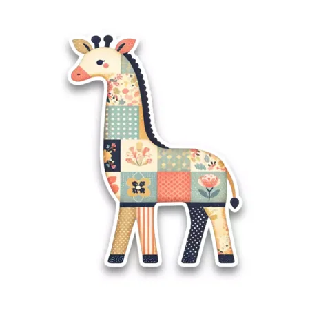 DOPASTICKER Cute Giraffe Patchwork Style Sticker Car Window Scrapbook Phone Water Bottle Stickers Cars Stickers Water Bottle Stickers For Kids