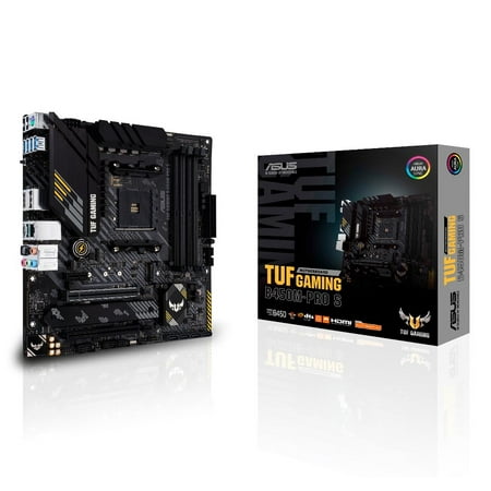 ASUS TUF GAMING B450M-PRO S AMD AM4 (3rd Gen Ryzen™) Micro ATX gaming motherboard (8+2 DrMOS power stages, 2.5Gb LAN, AI Noise-Canceling Microphone, USB 3.2 Gen 2 Type-A and Type-C,HDMI,DP)