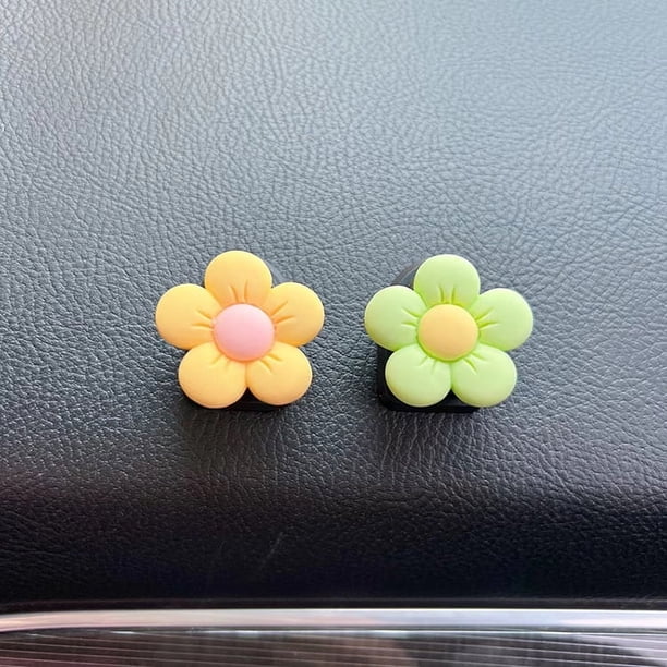 Lindo pequeño gancho de flor para coche, decoración, almacenamiento para coche, gancho pequeño multifunción, mini gancho adhesivo