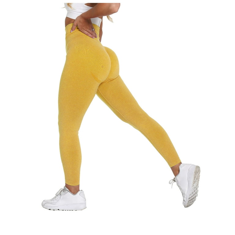 MRULIC yoga pants Women's Pure Color Hip-lifting Sports Fitness