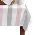 thumbnail image 4 of Pink Grey Stripe Table Cloth Waterproof Tablecloths, Modern Farmhouse Vertical Striped Tablecloth Dining Table Cover for Kitchen Party Tabletop Outdoor, Rectangle Tablecloth 52x70 Inch, 4 of 9