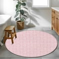 thumbnail image 4 of 3.3Ft Round Rug, Pink Morocco Non-Skid Rubber Backing Large Area Rugs - Living Room Bedroom Home Office, Geometric Leaf Diamond Lattice Abstract Indoor Floor Mat Carpets Washable Rug, 4 of 9