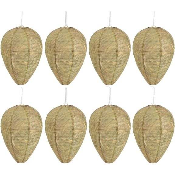Fake Wasp Nest, Wasp Nest Decoy, Paper 8 Pack for Outdoor Garden Courtyard