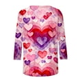 thumbnail image 6 of Xuyuer Womens Valentine T Shirts Love Heart Printed Graphic Tee Tops Spring Shirts Halloween Round Neck 3/4 Length Sleeve Graphic Tee Tops Fashion Casual Printed T-Shirt Top, 6 of 6