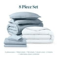 thumbnail image 4 of Bare Home 8-Piece Bedding Duvet and Sheet Set - King/Cal King Size, Sandwash Dusty Blue with White Duvet Insert, 4 of 10