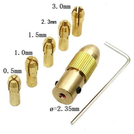 

BCLONG 7pcs 0.5-3mm Mini Twist Drill Tool Chuck Set Small Electric Drill Bit Collet