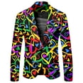 thumbnail image 5 of YAYUBA Mens Heart Suit Valentines Day Slim Fit Printed Blazer and Pants Love 2 Piece Outfit for Party and Wedding, 5 of 6
