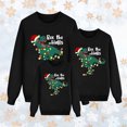 thumbnail image 4 of Christmas Dinosaur Print Family Matching Long Sleeve Lightweight Sweatshirt For Mom, 4 of 6