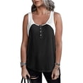 thumbnail image 3 of Camisetas sin mangas de Color sólido para mujer, Tops informales sin mangas con botón y cuello en U, ropa de calle que combina con todo, camiseta suave, 2022, 3 of 5