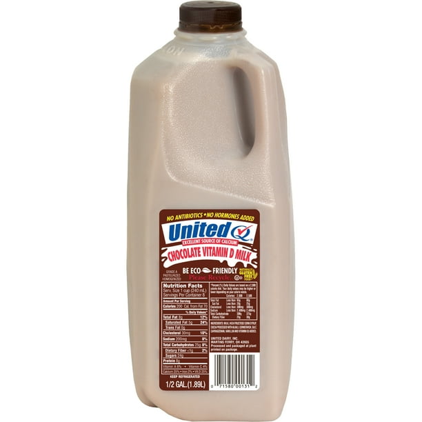 Quality Check D United Dairy Whole Chocolate Milk Half Gallon Walmart Com Walmart Com