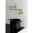 thumbnail image 3 of Kingston Brass KS8107CG Fuller Wall Mount Pot Filler Faucet, Brushed Brass, 3 of 7