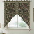 thumbnail image 2 of Sage Green Floral Boho Swag Valances for Windows 2 Pack, Kitchen Window Curtains 36 Inch Length, Ethnic Tribe Abstract Art Flower Privacy Swag Curtains for Living Room/Bathroom 36"x36", 2 of 8