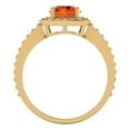 thumbnail image 4 of Clara Pucci 14K Yellow Gold Solid Gold Red Halo Anniversary Ring for Women - 1.335 cttw Round Cut, 4 of 8