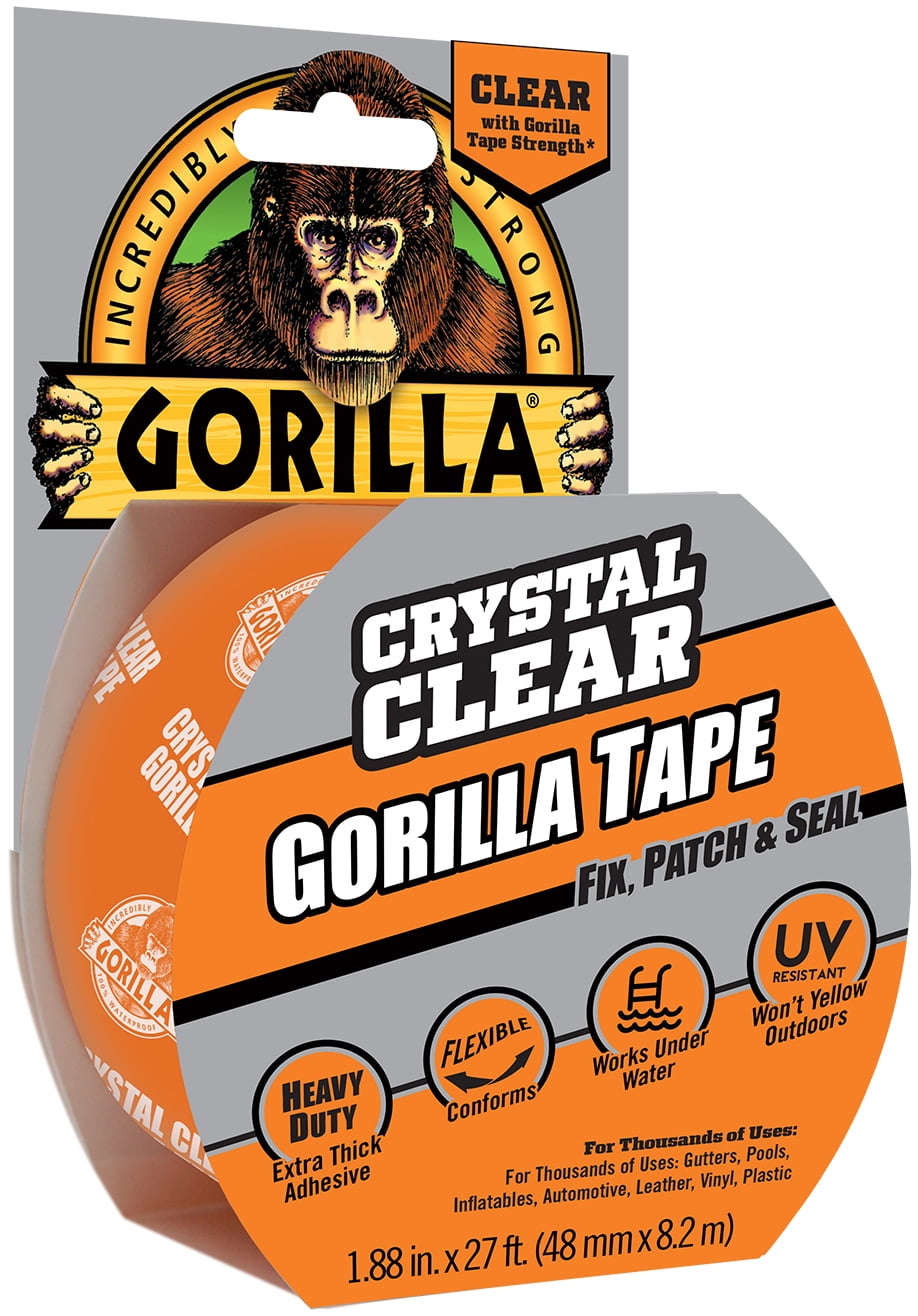 Clear, 1.88” x 5 yd 1 Pack Gorilla Crystal Clear Duct Tape Pack of 1 