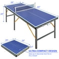 thumbnail image 5 of Mid Size Table Tennis Pong Table,5ft Foldable & Portable Ping Pong Table Set for Indoor Games with Net, 2 Table Tennis Paddles and 3 Balls, 5 of 7