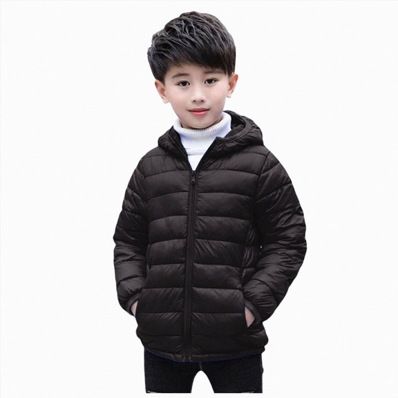 Ymyiu Kids Coats Baby Girl's Toddler Kids Fall Winter Coat Jacket Outwear Hoodie Sweatshirt Size 9-10 Years(Black, 9-10 Years)