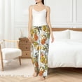 thumbnail image 4 of Salouo Ducks and Flowers Print Women's Pajama Pants Casual Loose Sweatpants PJs Flowy Pants Drawstring Palazzo for Women Wide Leg Pants Lounge Pajama -Small, 4 of 8