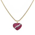 thumbnail image 4 of Genuine Ruby and White Topaz Heart Pendant Necklace 4.67 Carat in 14k Yellow Gold Plating, 4 of 8