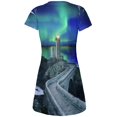 thumbnail image 2 of Northern Lights Aurora Lighthouse All Over Juniors Beach Cover-Up Dress, 2 of 2