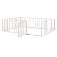 thumbnail image 5 of CoSoTower Full Size Metal Floor Bed Frame with Fence and Door, Pink, 5 of 9