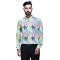 thumbnail image 1 of BESTMAN Kurta Courte Imprimée pour Hommes Col Mandarin Indien Vêtements Décontractés, 1 of 6
