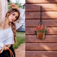 thumbnail image 4 of OULII Deck Railing Container Holder Metal Hanging Flower Pot Rack Black Iron 1 Set for Gardeners, 4 of 8