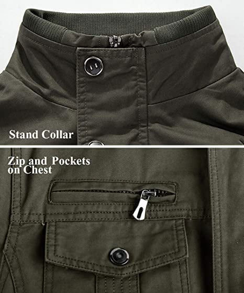 West Louis Multi-Pockets Stand Collar Military Jacket Blue / S | Male