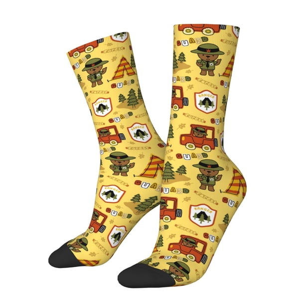 Balery Forest Guard Calcetas Largas con Estampado para Hombre y Mujer – Suaves y Transpirables, Talla Única (US 5-11)