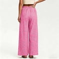 thumbnail image 5 of Women's Soft Polycotton Wide Leg Pants, Elastic Waist Pull On With Tummy Control, Stretchy Full Length Pants For Casual Work, Travel, And Everyday | TruHer,Hot Pink XL, 5 of 8