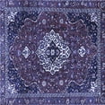thumbnail image 1 of Ahgly Company Indoor Square Medallion Blue Traditional Area Rugs, 7' Square, 1 of 4