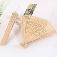 thumbnail image 4 of Elegante abanico plegable de madera vintage, abanico de mano de sándalo para mujeres y hombres, compañero de verano portátil, perfecto para regalos de boda, baby shower y más (juego de 12), 4 of 5