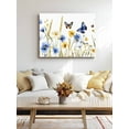thumbnail image 2 of Canvas Print Wall Art Blue Yellow Floral Butterfly Flower Paddy Vintage Framed Canvas Art Wall Decor Pictures Painting Morden Artwork for Living Room Bedroom, Ready to Hang - 12"x16", 2 of 4