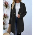 thumbnail image 5 of Women Fall Long Cardigan Sweater Trendy Knit Jacket Coat Dressy Blazer Coatigan Black XXL, 5 of 7