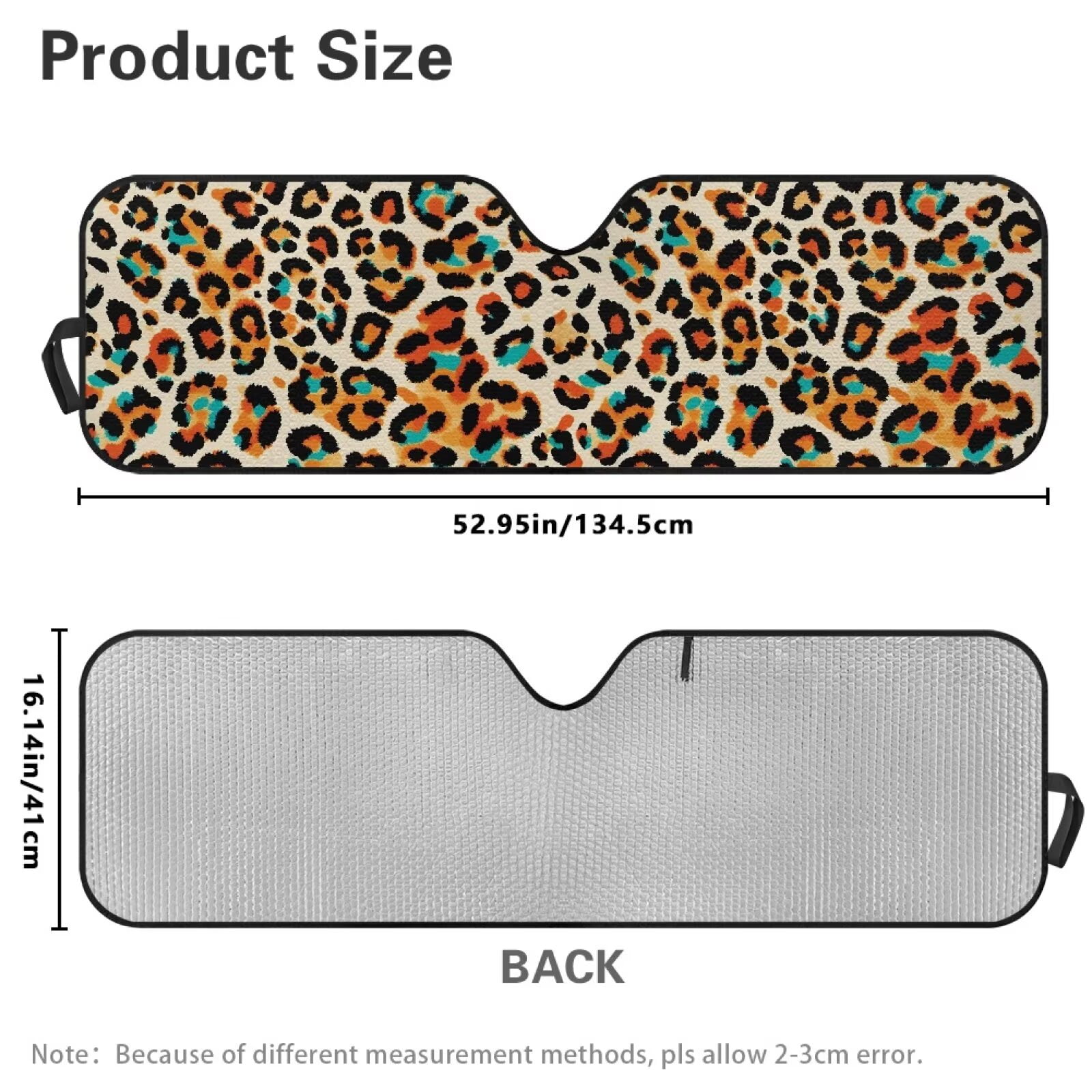 Uorisanigo Windshield Sun Shade,Cheetah Leopard Print Car Sunshade for Jeep Wrangler JL JLU 2018-2024 Rubicon Sahara 2 Door & 4 Door & Gladiator JT, Sun Visor Shade Keep Vehicle Cool