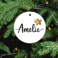 thumbnail image 5 of Personalised Christmas Star Christmas Ceramic Ornament Custom Girl's Name Ornament Keepsake Ornament for Christmas Tree for Woman Friend Birthday, 5 of 5