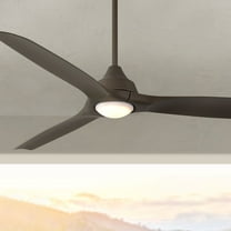 54" Casa Vieja Hermosa Wind Emperial Bronze LED Damp Ceiling Fan