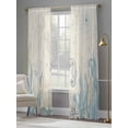 thumbnail image 4 of Blue Seahorse Coastal Sheer Curtains 84 Inch Length 2 Panels for Living Room, Summer Beach Nautical Ocean Coral Vintage Voile Kitchen Curtain Set, Luxury Privacy Drapes Window Treatment for Bedroom, 4 of 7