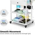thumbnail image 5 of AOBAIWO Christmas Wrapping Paper Organizer Storage Cart, Heavy-Duty Gift Wrapping Organizer Storage with 2 Fabric  for Ribbons, Gift Bags, Crafts, 5 of 9