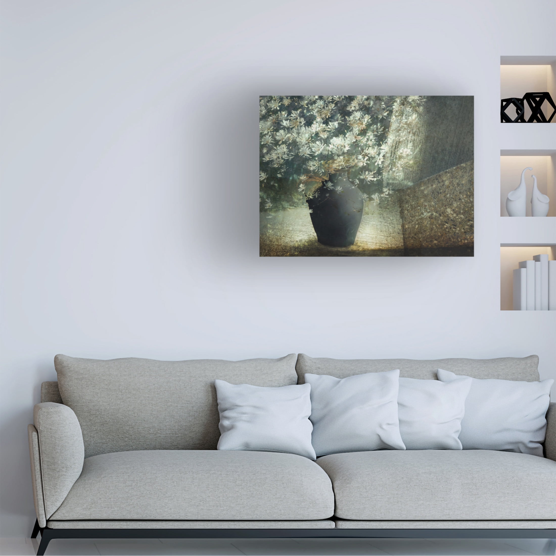 Canvas Wall Art - Delphine Devos 'Floral Still Life' Wall Art for Living Room, Bedroom, or Office Décor by Trademark Fine Art - 47 x 35 Inches