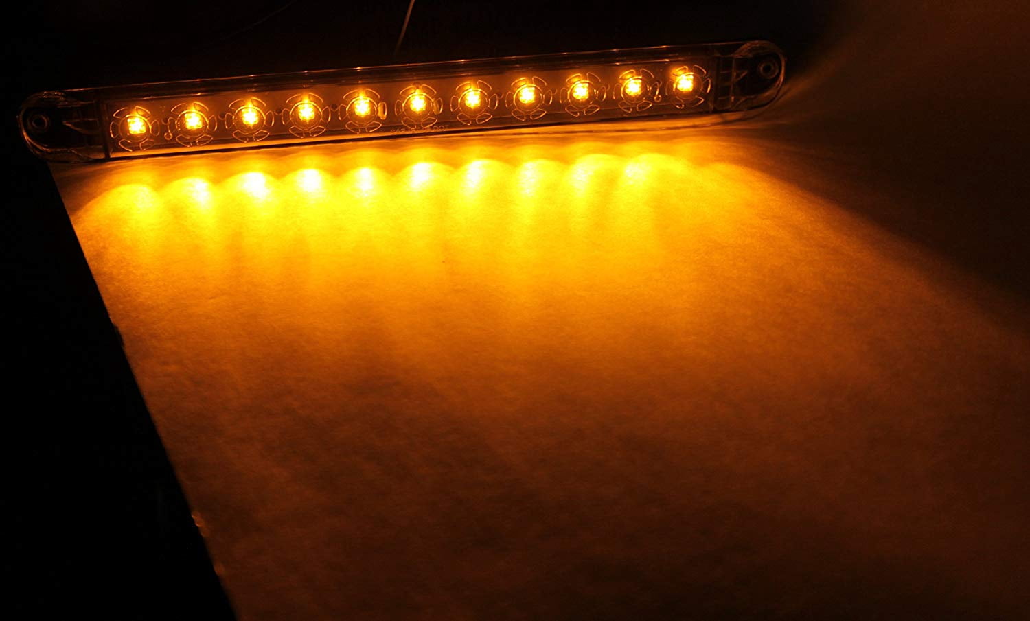 4 Clear Amber 17" Sealed LED Waterproof Submersible Turn Tail Clearance Marker Identification Truck Trailer Light Bars EHD
