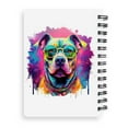 thumbnail image 2 of Hippie Pitbull Portrait oil painting Watercolor Tie-dye Vintage Spiral Bound Journal Terrier Dog Lover 5x7in Spiral Notebook - 00015, 2 of 5