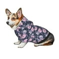thumbnail image 7 of Fotbe Flowers Print Small Dog Sweater Hoodies Pet Grey Hooded Soft Fleece Sweatshirts with Pocket Fall Winter Puppy Cat Sweaters Warm Clothes-Small, 7 of 7