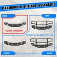 thumbnail image 6 of 2Pcs/set Mid-Body Front Bumper+Side Wings for 2016-2018 Chevy Silverado 1500,Heavy Duty Steel Modular 2 IN 1 Design, 6 of 10