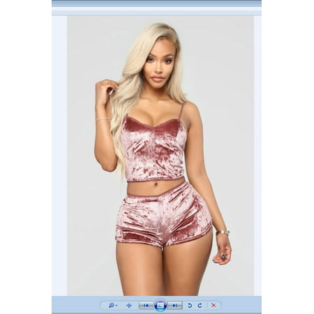 

Amuver Women Sexy 2PCS Lingerie Set Slim Sling Crop Top Short Elastic Band Pants