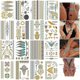thumbnail image 1 of 16-sheet Metal Tattoo Stickers, 150+ Patterns Temporary Metal Tattoo Stickers, Fake Tattoo Stickers Waterproof Sparkling, Suitable For Adults Or Kids, 1 of 5