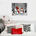 thumbnail image 4 of COMIO Woxfcart Merry Snowman Picture Decor Wall Art Winter Birch Forest Scene Poster Canvas Print for Children Room, 4 of 4