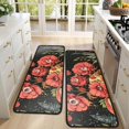 thumbnail image 4 of Kitchen Rugs Sets Of 2,Black Gothic Skull Flower Pattern Anti Fatigue Kitchen Mat Rugs Non Slip Washable,Decorative Kitchen Floor Mats for Kitchen,Sink,Laundry,17"x47"+17"x47", 4 of 5