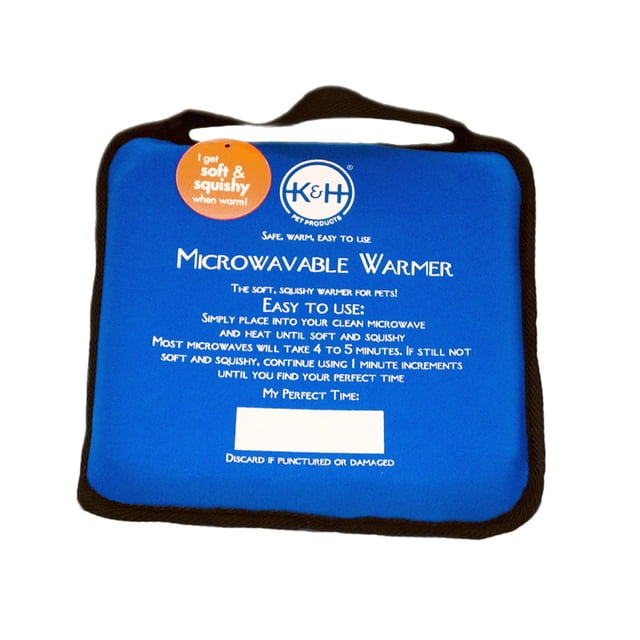 Calentador de cama para mascotas K&H Pet Products, apto para microondas, azul, 9 x 9